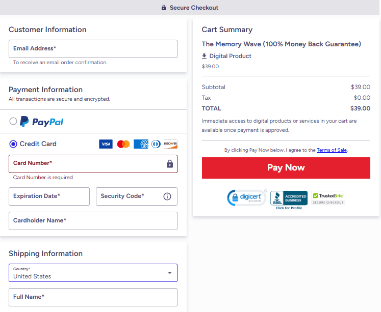 The Memory Wave Order Form